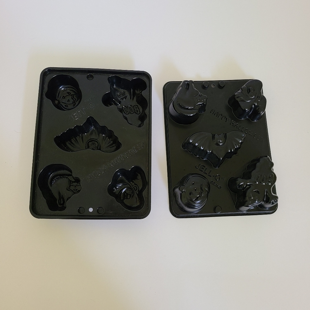 Set of 2 Black Happy Halloween Jell-O Jello Jiggler Molds